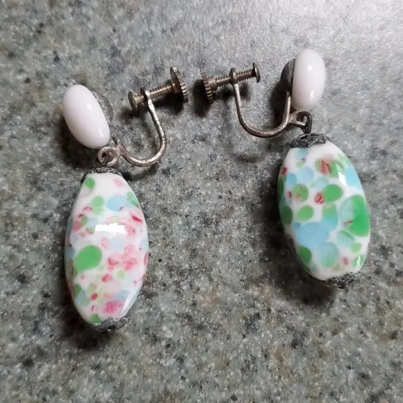 Vintage West Germany Porcelain Choker Necklace/Earring Set - Picture 3 of 3